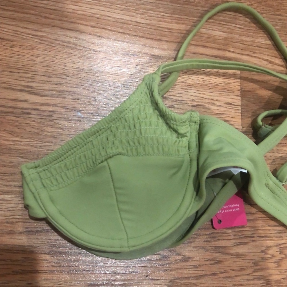 Green Target Bathing Suit Top